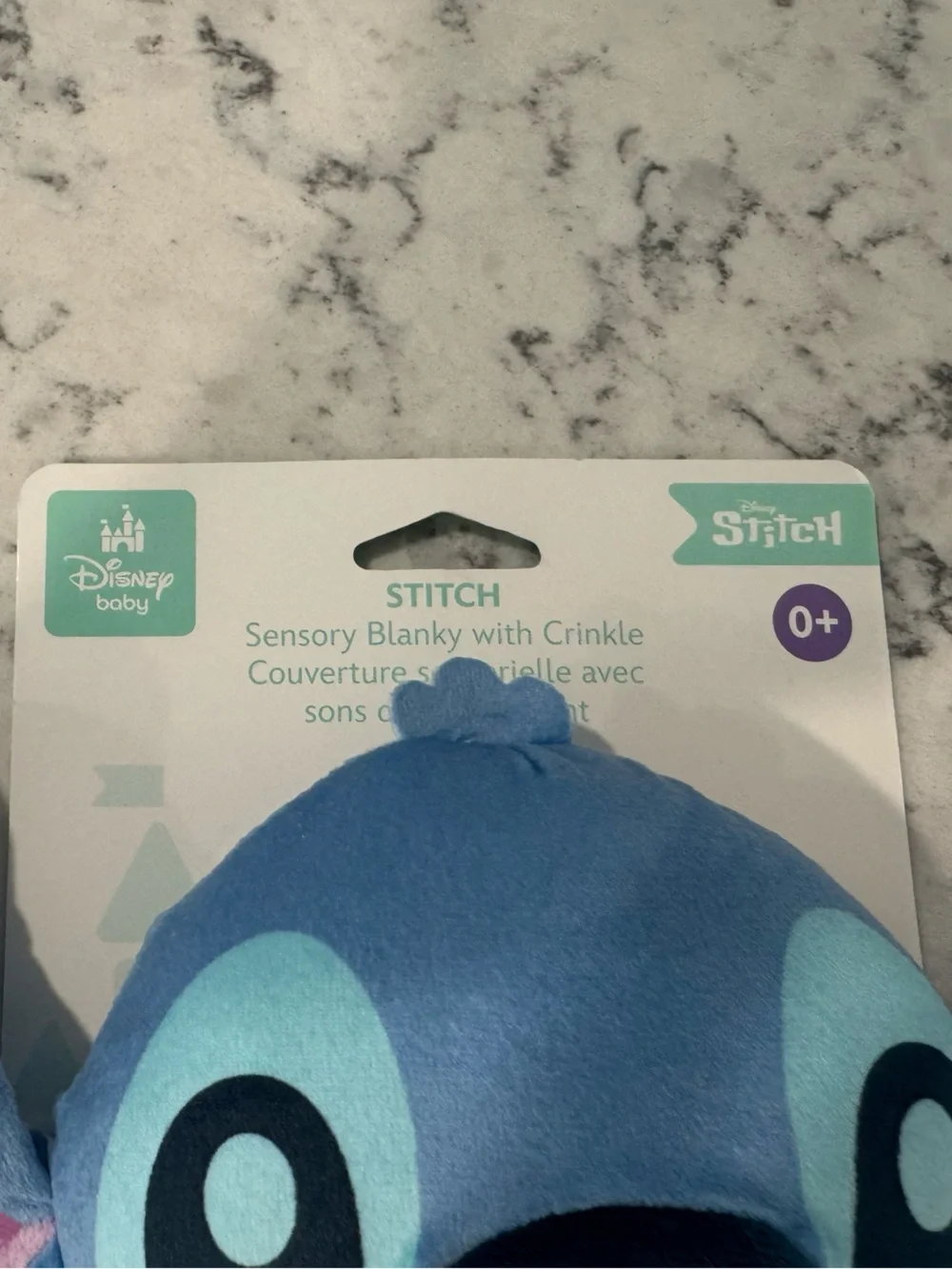 Disney Baby Stitch Sensory Blanky with Crinkle - Blue  0+ mo. NWT
